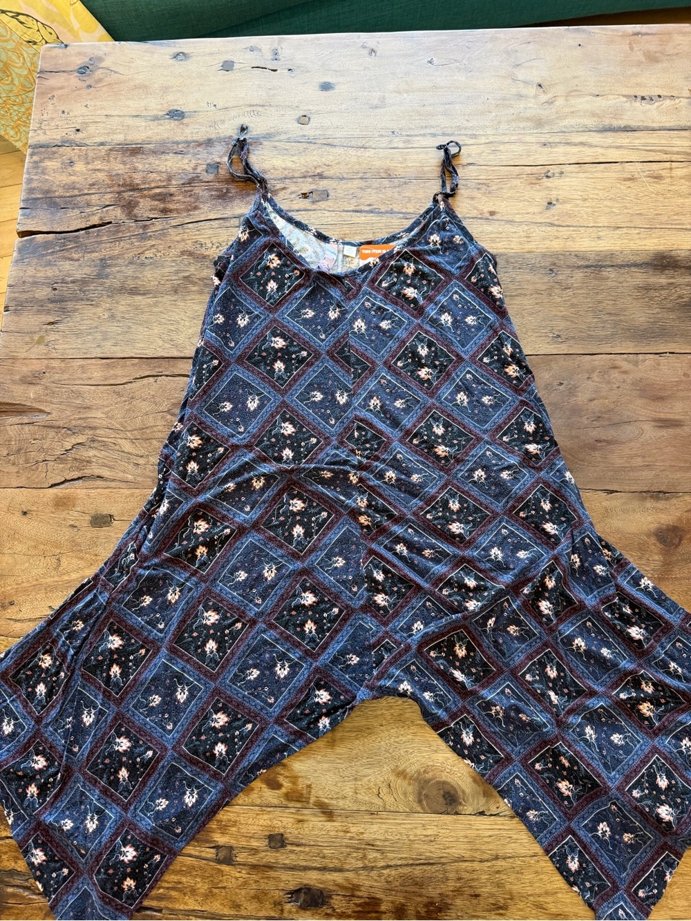 Sleeveless Asymmetrical Dress in Navy Patchwork Floral
